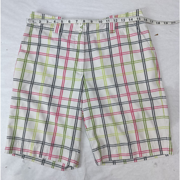 Twee Nike Golf Plaid Shorts Nike FitDry Women's Size 6 Pink Green Bermuda Fun - Picture 4 of 7
